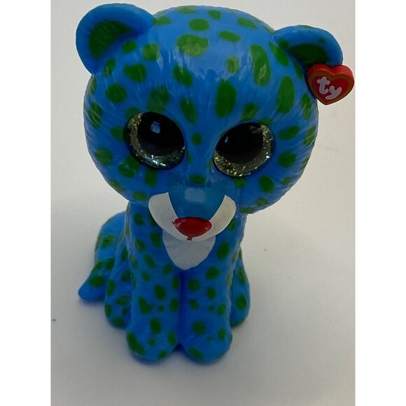Ty Beanie Boos Mini Leopard Blue With Green Spots Collectible Figurine - Picture 1 of 6